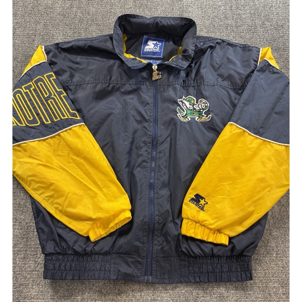 Vintage 90s Starter Notre Dame Fighting Irish Windbreaker Jacket M